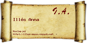 Illés Anna névjegykártya